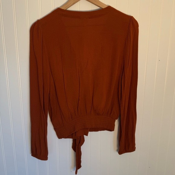 SELF♥️E Women’s Burnt Orange Wrap Blouse Size Medium - Picture 8 of 13